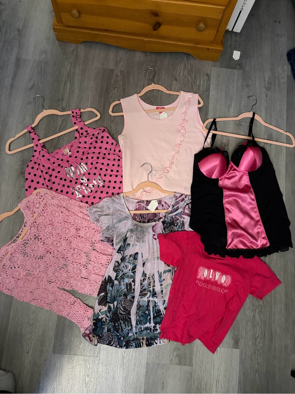 y2k pink shirts bundle